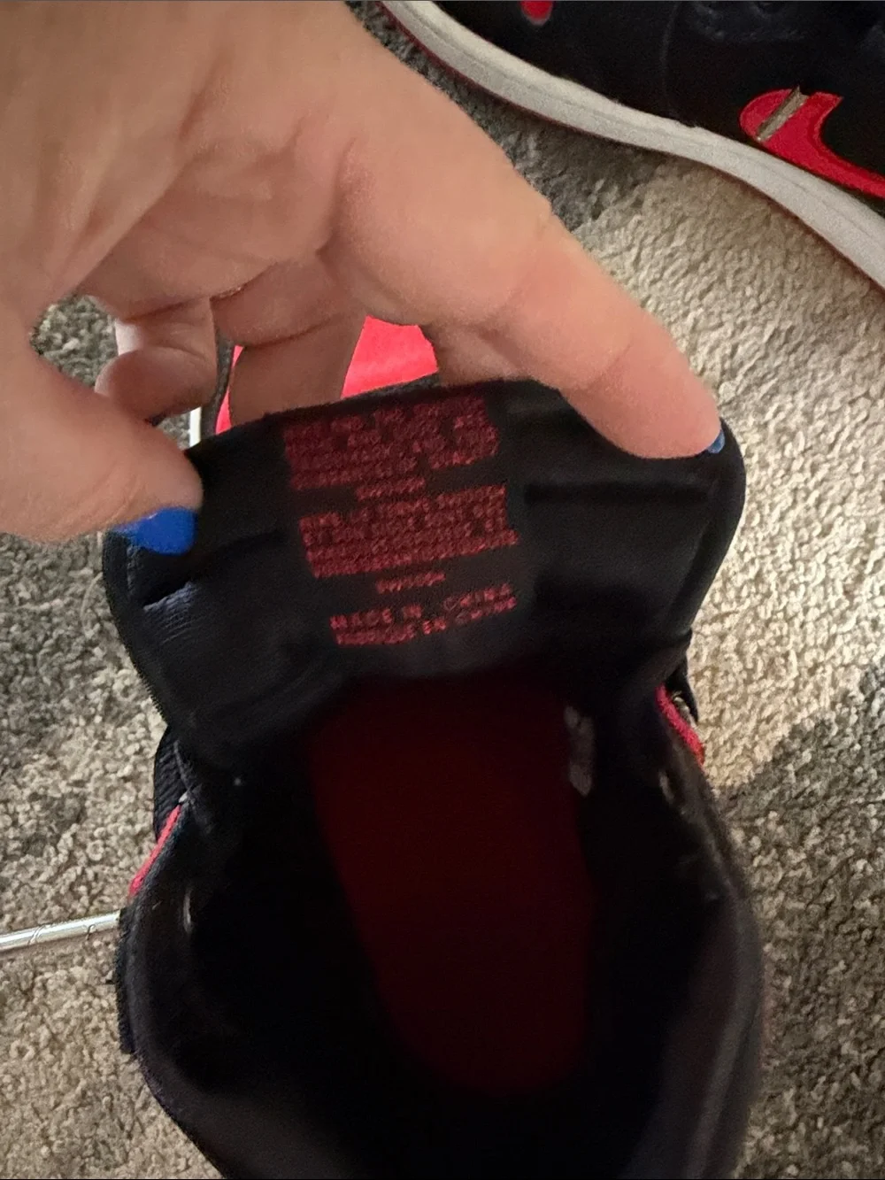 Nike Black and Red High-Top Sneakers